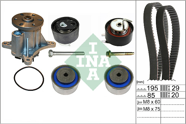 INA Distributieriem kit inclusief waterpomp 530 0764 30