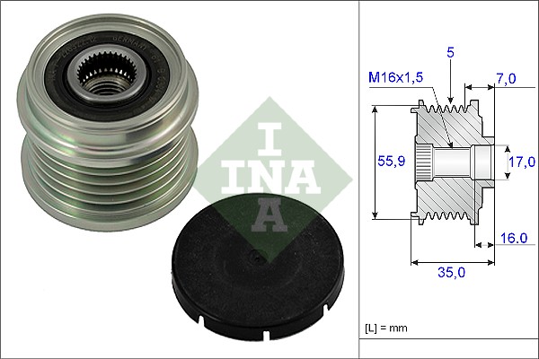 INA Vrijloop koppeling dynamo 535 0007 10