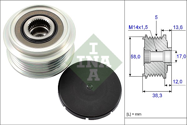 INA Vrijloop koppeling dynamo 535 0184 10