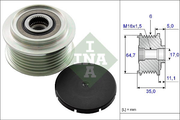 INA Vrijloop koppeling dynamo 535 0250 10