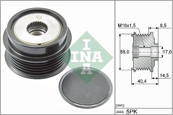 INA Vrijloop koppeling dynamo 535 0280 10