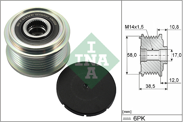 INA Vrijloop koppeling dynamo 535 0303 10