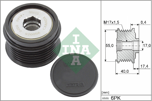 INA Vrijloop koppeling dynamo 535 0336 10