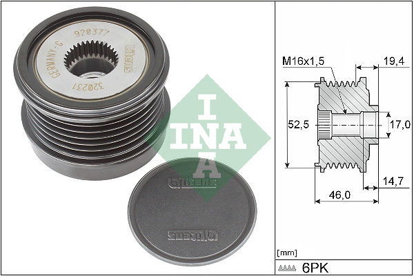 INA Vrijloop koppeling dynamo 535 0373 10