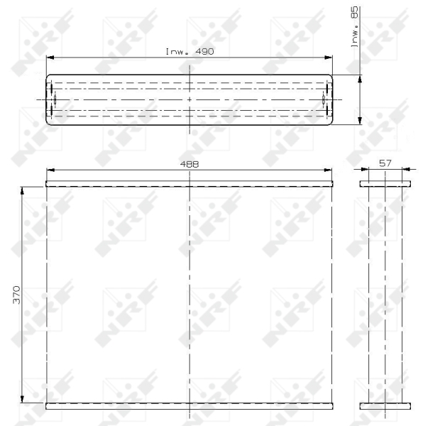 NRF Koelblok radiateur 1280