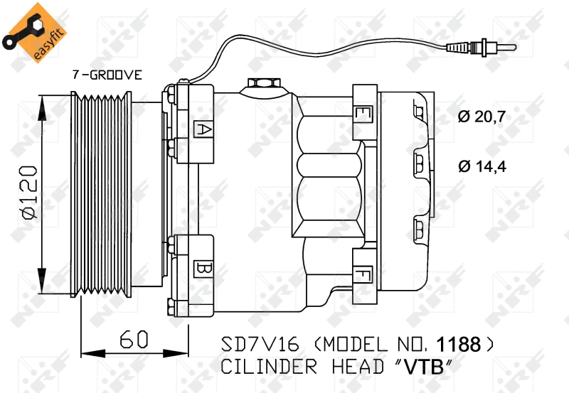 NRF Airco compressor 32711