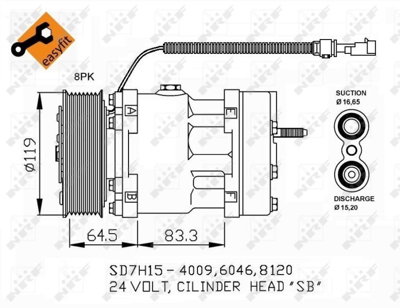 NRF Airco compressor 32750