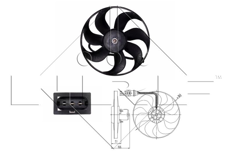 NRF Ventilatorwiel-motorkoeling 47397