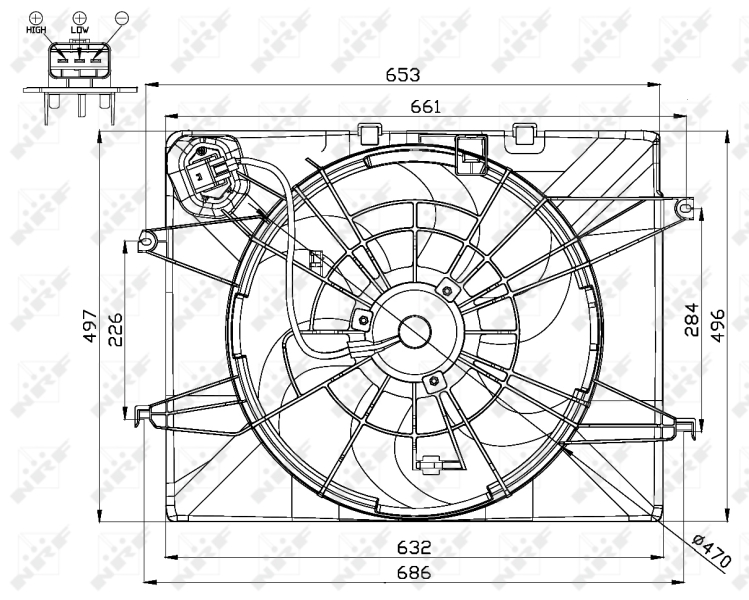 NRF Ventilatorwiel-motorkoeling 47564