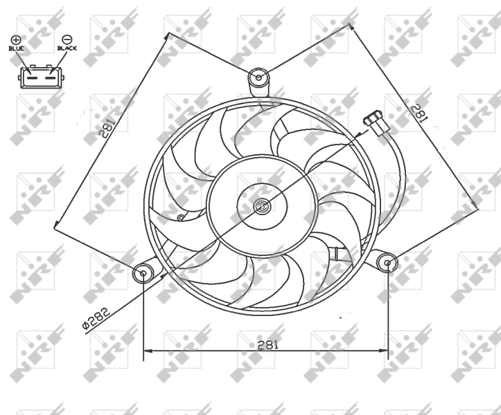 NRF Ventilatorwiel-motorkoeling 47745