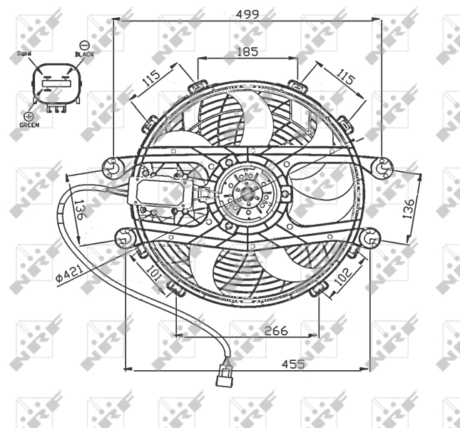 NRF Ventilatorwiel-motorkoeling 47747