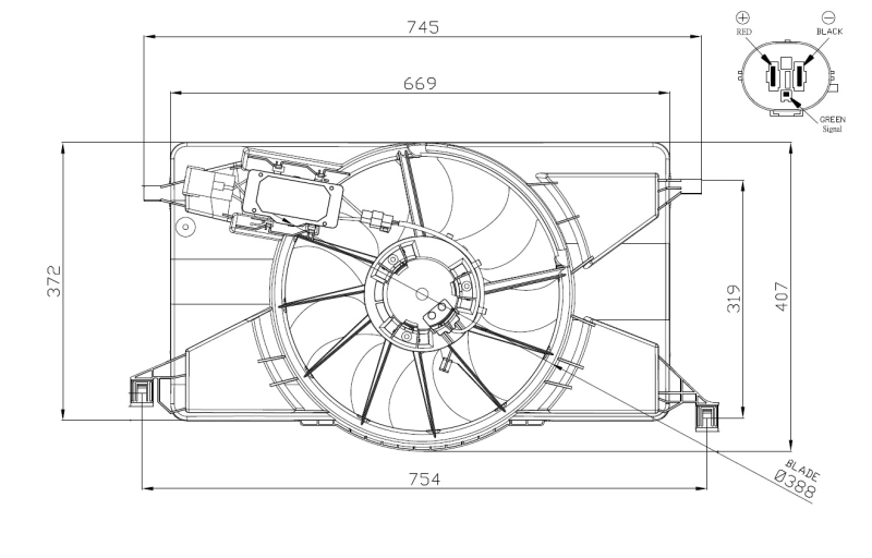 NRF Ventilatorwiel-motorkoeling 47959