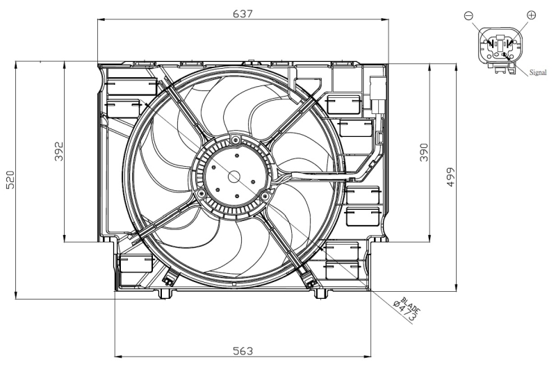 NRF Ventilatorwiel-motorkoeling 47960