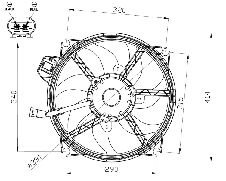 NRF Ventilatorwiel-motorkoeling 47965