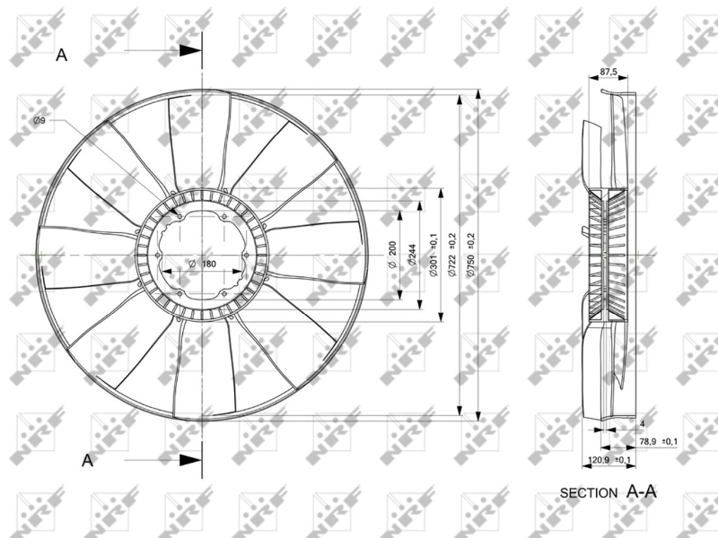 NRF Ventilatorwiel-motorkoeling 49802