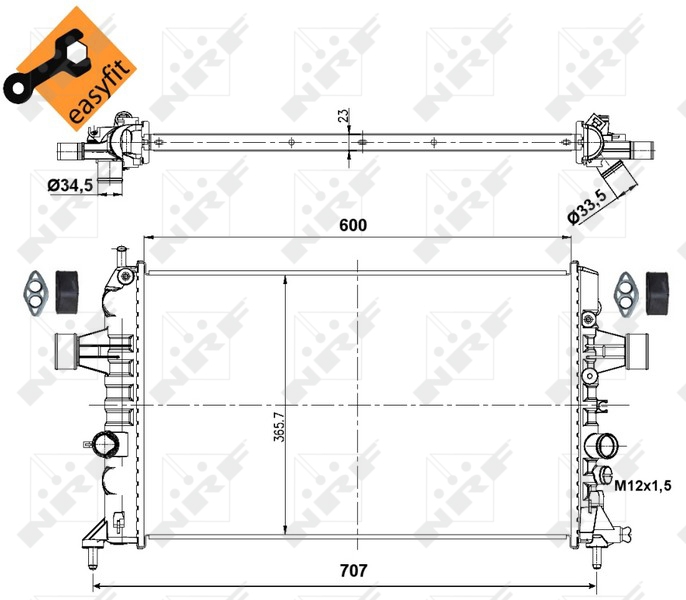 NRF Radiateur 53000