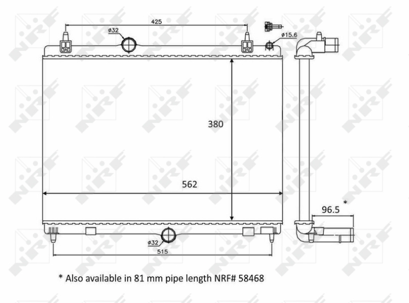 NRF Radiateur 58399