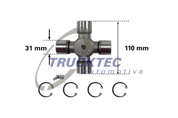 Trucktec Automotive Rubber askoppeling / Hardyschijf 01.34.038