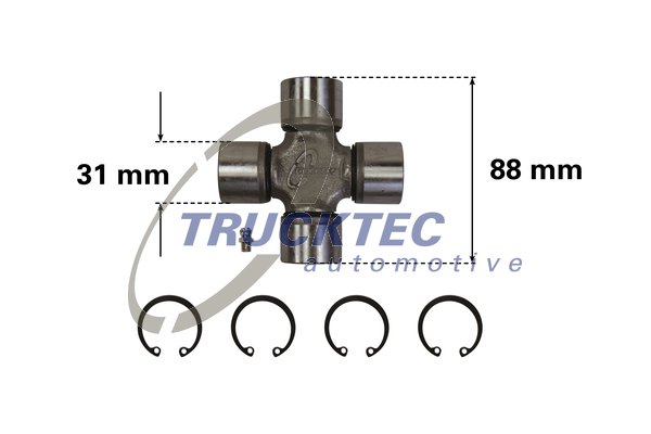 Trucktec Automotive Rubber askoppeling / Hardyschijf 02.34.012