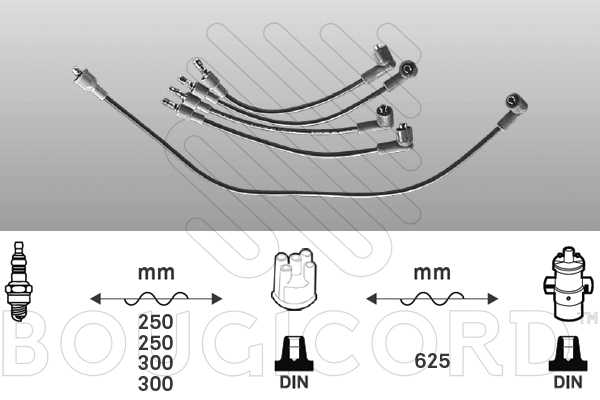 Bougicord Bougiekabelset 3463
