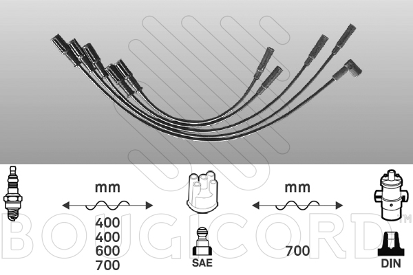 Bougicord Bougiekabelset 7277