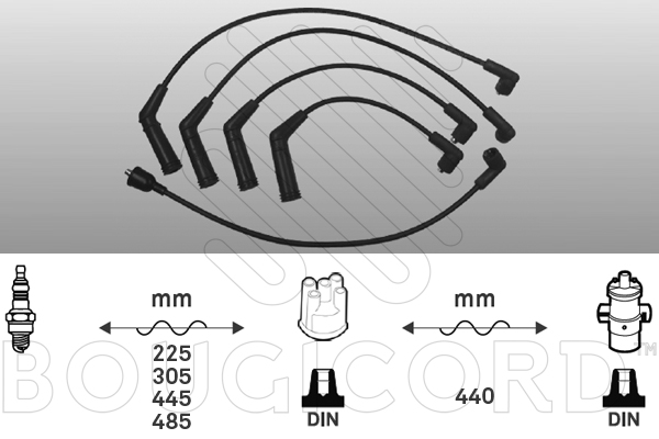 Bougicord Bougiekabelset 8106