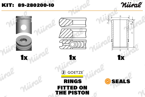 Nüral Cilinderbus/voering 89-280200-10