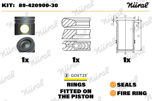 Nüral Cilinderbus/voering 89-420900-30