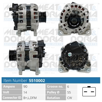 Meat Doria Alternator/Dynamo 5510002