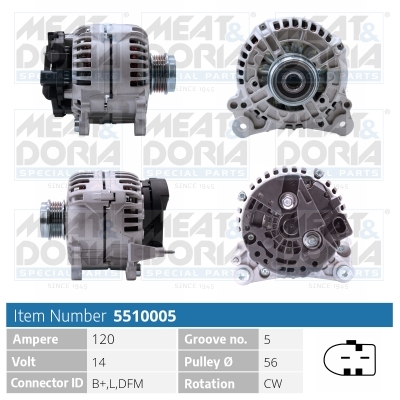 Meat Doria Alternator/Dynamo 5510005