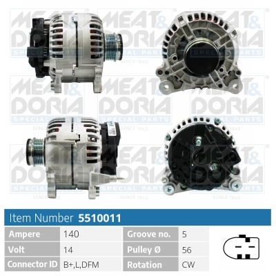 Meat Doria Alternator/Dynamo 5510011