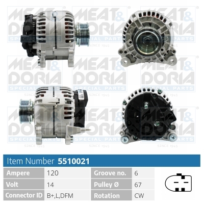 Meat Doria Alternator/Dynamo 5510021