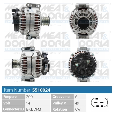 Meat Doria Alternator/Dynamo 5510024