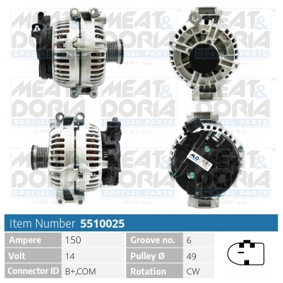 Meat Doria Alternator/Dynamo 5510025