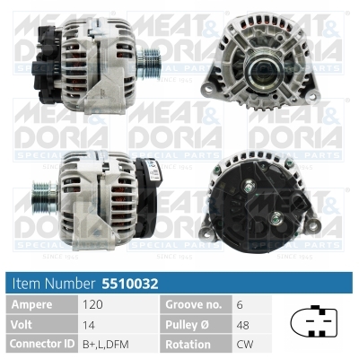 Meat Doria Alternator/Dynamo 5510032