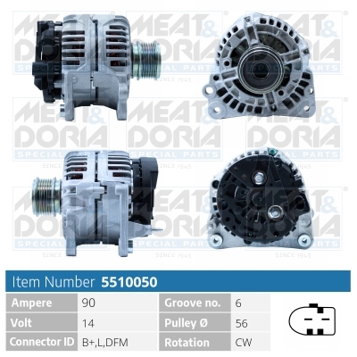 Meat Doria Alternator/Dynamo 5510050