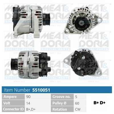 Meat Doria Alternator/Dynamo 5510051