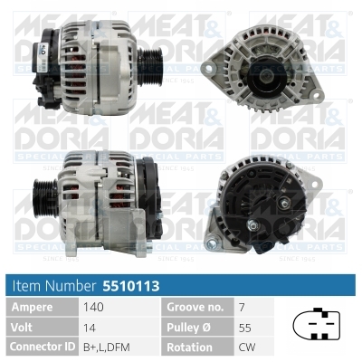 Meat Doria Alternator/Dynamo 5510113