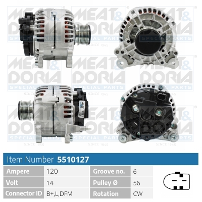 Meat Doria Alternator/Dynamo 5510127