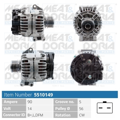 Meat Doria Alternator/Dynamo 5510149