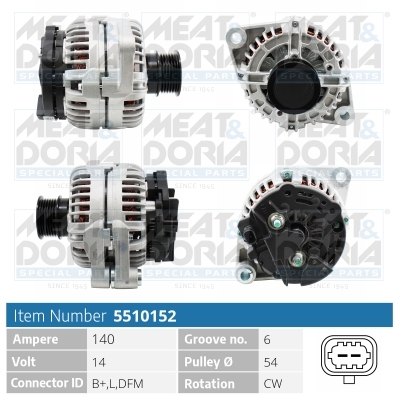 Meat Doria Alternator/Dynamo 5510152