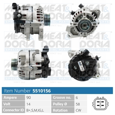 Meat Doria Alternator/Dynamo 5510156