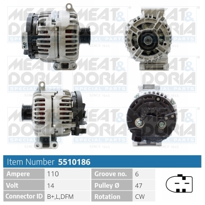 Meat Doria Alternator/Dynamo 5510186