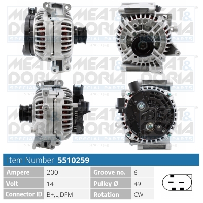 Meat Doria Alternator/Dynamo 5510259