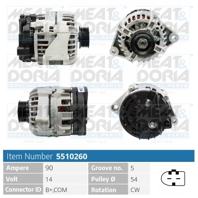 Meat Doria Alternator/Dynamo 5510260