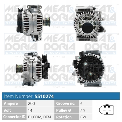 Meat Doria Alternator/Dynamo 5510274