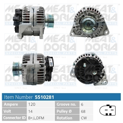 Meat Doria Alternator/Dynamo 5510281