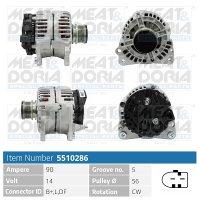 Meat Doria Alternator/Dynamo 5510286