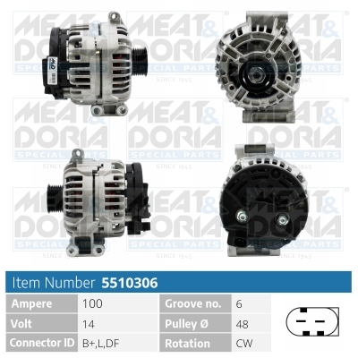 Meat Doria Alternator/Dynamo 5510306