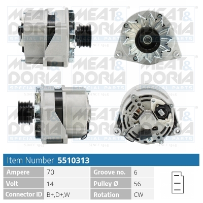 Meat Doria Alternator/Dynamo 5510313